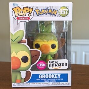 Pokemon Grookey Amazon Exclusive Flocked Funko NEW